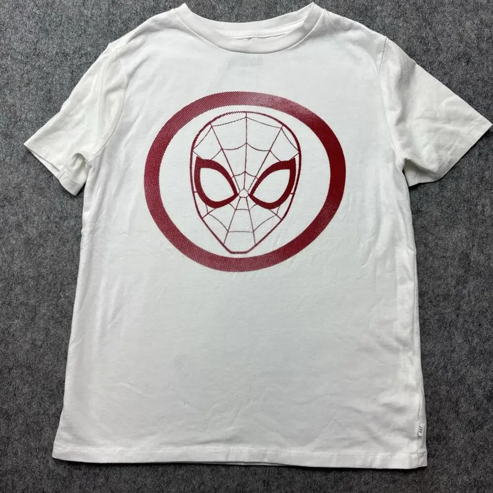 Gap Kids Shirt Youth Large White Spider-Man Mask Logo Marvel Graphic Tee